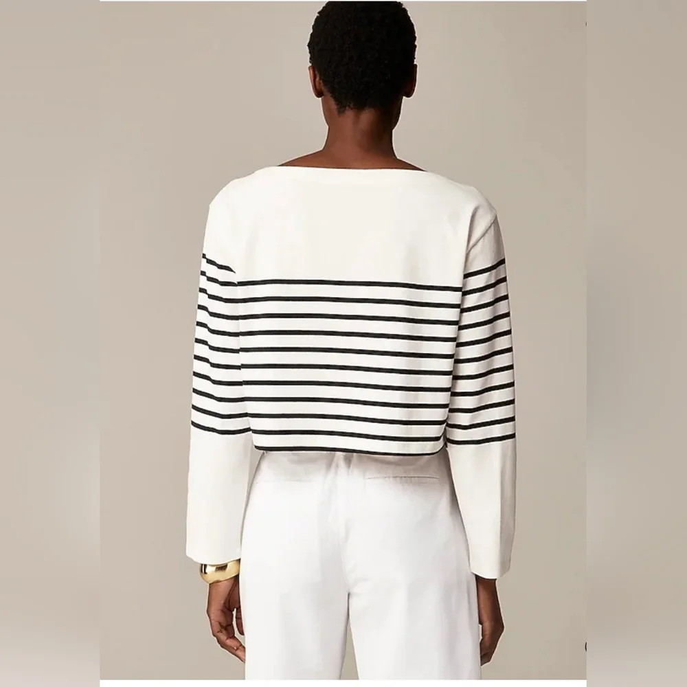 NWT X J.Crew Limited-Edition USA Swimming® Cropped Boatneck T-shirt Read*